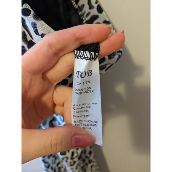 Womens Leopard Paisley Ruffle Hem Midi Skirt Boho Grunge Elegant Mesh Black S - Picture 9 of 9